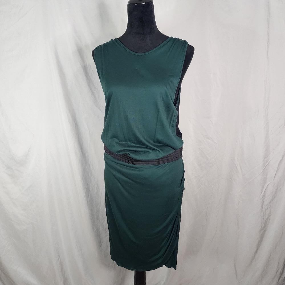New!!! MANGO Size 10 Lightweight‎ Viscose Blouson Tulip Hem Shirred Lined Dress - Picture 6 of 16